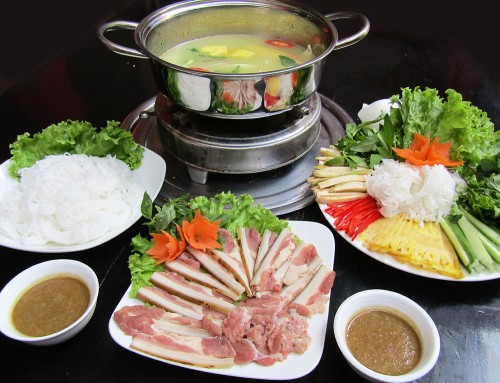 Set đầy đủ cho món bò nhúng dấm đúng vị